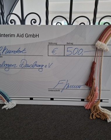 Interim Aid spendet an Regenbogen e.V. Duisburg