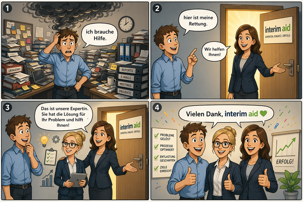 Girls'Day 2026 bei Interim Aid – der Comic der Teilnehmerinnen Comic der Teilnehmerinnen über ihren Girls'Day 2026 bei Interim Aid