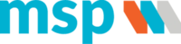 Logo der msp druck und medien gmbh, Kunde von Interim Aid